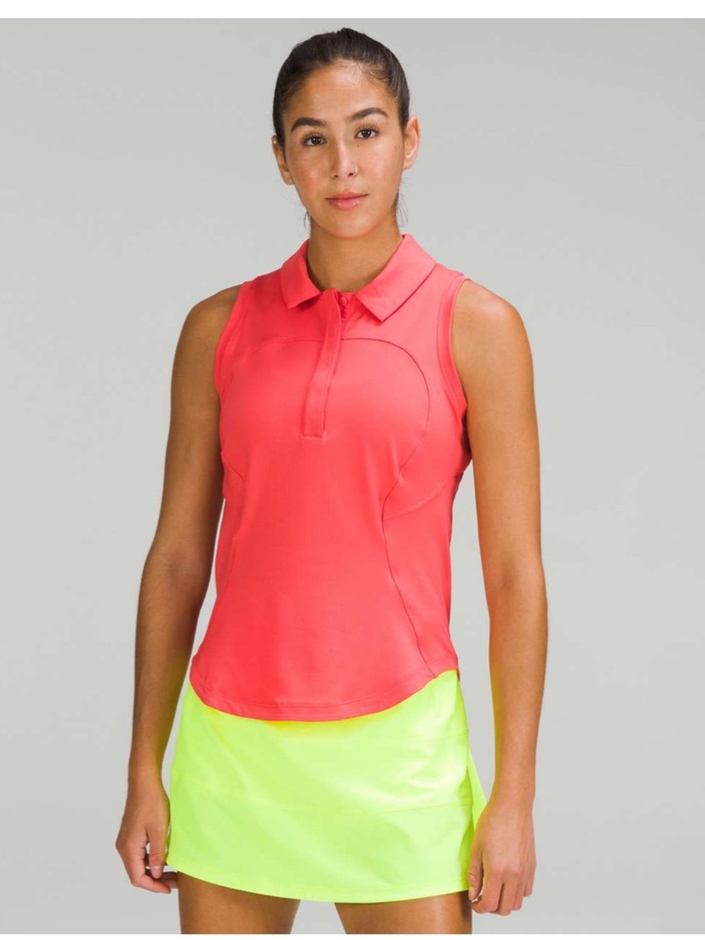 Lululemon Quick-Drying Sleeveless Polo Shirt in Pale Raspberry